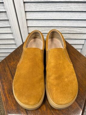 Birkenstock Women's Slip-On Suede Loafers in Cognac Brown